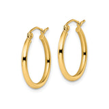 10k Yellow Gold Hoop Earrings, Polished Finish, Classic Rounded Minimalist Style for Women