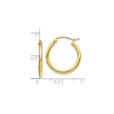 10k Yellow Gold Hoop Earrings, Polished Finish, Classic Rounded Minimalist Style for Women