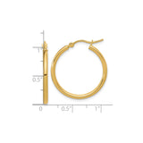 10k Yellow Gold Hoop Earrings, Lightweight Polished Round Hoops with Hinged Clasp for Women