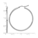 10k White Gold Hoop Earrings, Polished Finish, Minimalist Design for Women