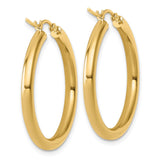 10k Yellow Gold Hoop Earrings, Classic Round Design with High-Polish Finish for Women