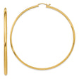 14k Yellow Gold Hoop Earrings, Lightweight Medium Size, Classic High Polish Finish for Women