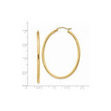 14k Yellow Gold Hoop Earrings, Lightweight Classic Round Design with Polished Finish