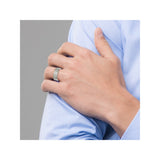 Titanium Mens Wedding Band with Brushed Center and Polished Edges, 8mm Comfort Fit Ring