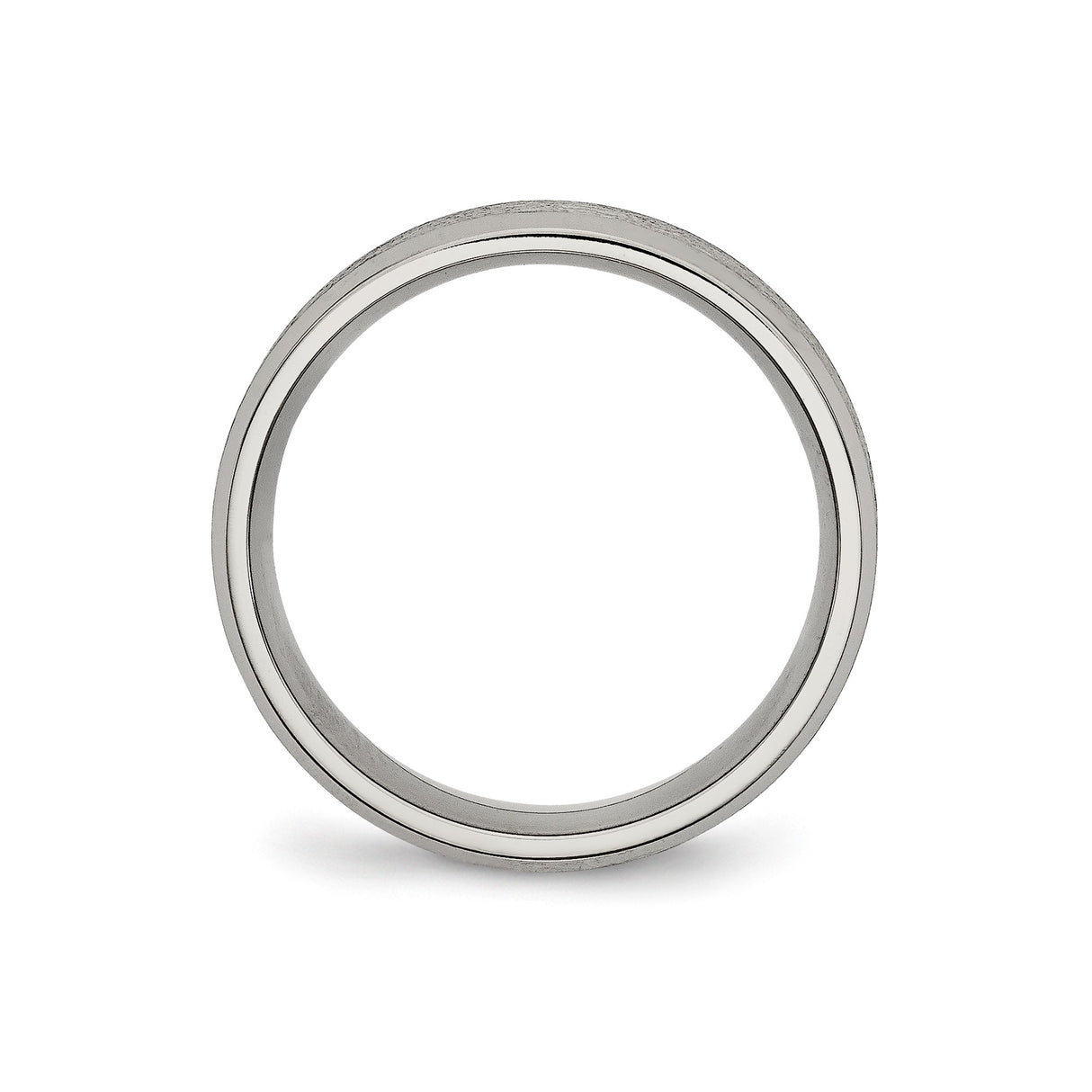 Titanium Mens Wedding Band with Brushed Center and Polished Edges, 8mm Comfort Fit Ring