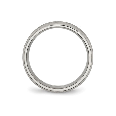 Titanium Mens Wedding Band with Brushed Center and Polished Beveled Edges, 8mm Comfort Fit