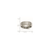 Titanium Mens Wedding Band, Brushed Center with Polished Beveled Edges, 8mm Comfort Fit Ring