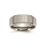 Titanium Ring, Brushed Finish with Beveled Edge and Polished Sides, 8mm Comfort Fit for Men