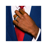 Titanium Mens Wedding Band Ring with Brushed Center, Polished Beveled Edges, Matte Finish