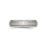 Titanium Mens Wedding Band Ring with Brushed Center, Polished Beveled Edges, Matte Finish