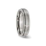 Titanium Mens Wedding Band with Brushed Center and Polished Edges, Flat Comfort Fit Ring