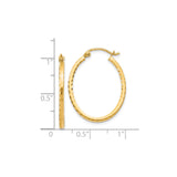 10k Yellow Gold Hoop Earrings with Hammered Texture and Polished Finish for Women