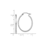 10k White Gold Hoop Earrings with Hammered Textured Finish, Lightweight Modern Design