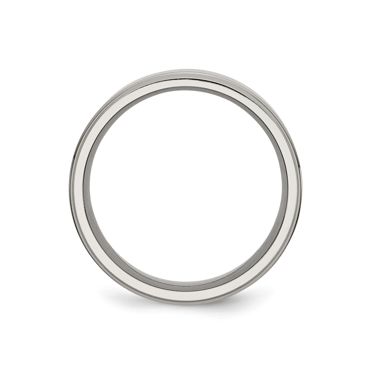 Titanium Wedding Band Ring with Brushed Center and Polished Beveled Edges for Men or Unisex Wear