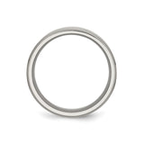 Titanium Wedding Band Ring with Brushed Center and Polished Beveled Edges for Men or Unisex Wear