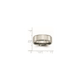 Titanium Mens Wedding Band Ring with Brushed Center and Polished Edges