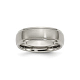 Titanium Mens Wedding Band, Brushed Center with Polished Beveled Edges, 7mm Comfort Fit Ring