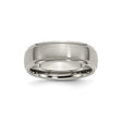 Titanium Ring with Brushed Center and Polished Edges, 7mm Flat Comfort Fit Band