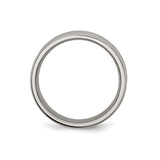 Titanium Mens Wedding Band with High Polish Finish, Wave Design, Beveled Edge, Comfort Fit