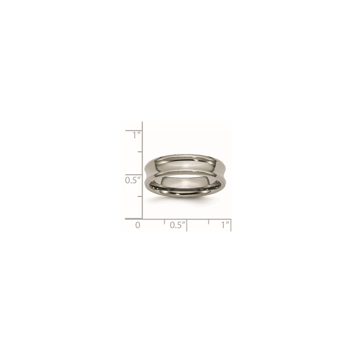 Titanium Mens Wedding Band Ring, Domed Edge, High Polish Finish, Comfort Fit, Minimalist Style