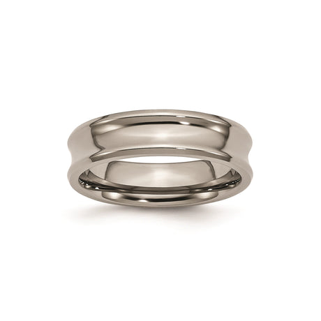 Titanium Ring, 6mm Domed Wedding Band with High Polish Finish, Unisex Comfort Fit