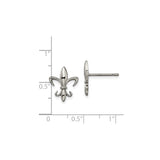Unisex Titanium Fleur De Lis Stud Earrings Hypoallergenic