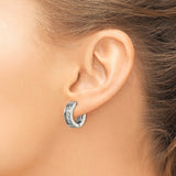 Titanium Hoop Earrings with Cubic Zirconia, Hypoallergenic Hinged Design, Unisex Polished Style