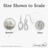 10k White Gold Dangle Earrings with Twisted Teardrop Shape and Textured Polished Finish