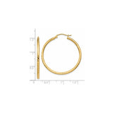 14k Yellow Gold Hoop Earrings, Hammered Textured Finish, Lightweight Minimalist Design