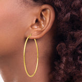 14k Yellow Gold Hoop Earrings with Hammered Finish, Textured Round Design, Latch Back Closure