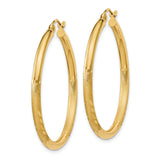14k Yellow Gold Hoop Earrings with Polished and Textured Leaf Accents, Lightweight Dainty Design