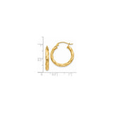 14k Yellow Gold Twisted Hoop Earrings, Polished Rope Style Dome Hoops for Women