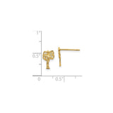 14k Yellow Gold Palm Tree Stud Earrings, Tropical Island Summer Theme for Women