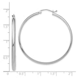 14k White Gold Hoop Earrings, Medium Size with High Polish Finish, Classic Minimalist Design