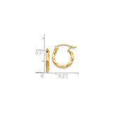 14k Yellow Gold Twisted Hoop Earrings, Polished Rope Style Hoops for Women