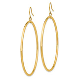14k Yellow Gold Hoop Earrings, Large Lightweight Polished Round Hoops, Minimalist Everyday Style
