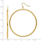 14k Yellow Gold Hoop Earrings, Large Lightweight Polished Round Hoops, Minimalist Everyday Style