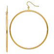 14k Yellow Gold Hoop Earrings, Large Lightweight Polished Round Hoops, Minimalist Everyday Style