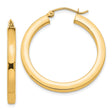 14k Yellow Gold Hoop Earrings, Classic Round Tube Design, Lightweight High Polish Finish