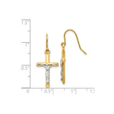 14k Two-Tone Gold Crucifix Cross Pendant with Christ Figure, Religious Jewelry for Men and Women