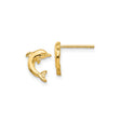 14k Yellow Gold Dolphin Stud Earrings, Marine Animal Motif, Ocean Theme, for Women or Girls