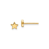 14k Yellow Gold Star Stud Earrings, Polished Five-Point Celestial Design for Women