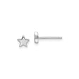 14k White Gold Star Stud Earrings, Minimalist Five Point Design for Women and Teens