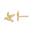 14k Yellow Gold Flying Bird Stud Earrings, Dainty Nature-Inspired Minimalist Jewelry for Women