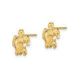 14k Yellow Gold Sea Turtle Stud Earrings, Nature-Inspired Animal Design for Women or Girls