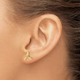 14k Yellow Gold Propeller Stud Earrings, Nautical Marine Theme, Unisex Coastal Style