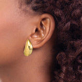 14k Yellow Gold Seashell Stud Earrings, Ocean Motif Coastal Style for Women