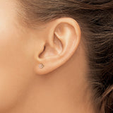 14k Two-Tone Gold Flower Stud Earrings with Rose Gold Floral Design for Women