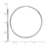 14k White Gold Hoop Earrings, High Polish with Chevron Pattern, Lightweight Minimalist Design