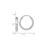 14k White Gold Hoop Earrings with Polished Finish and Chevron Design